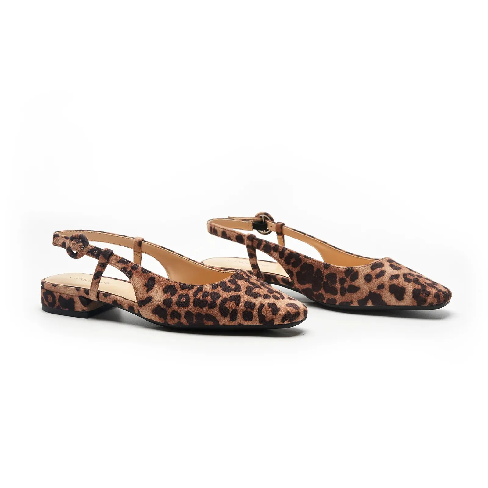 Square Toe Block Heel Slingback Sandals (Alyssa F) Social