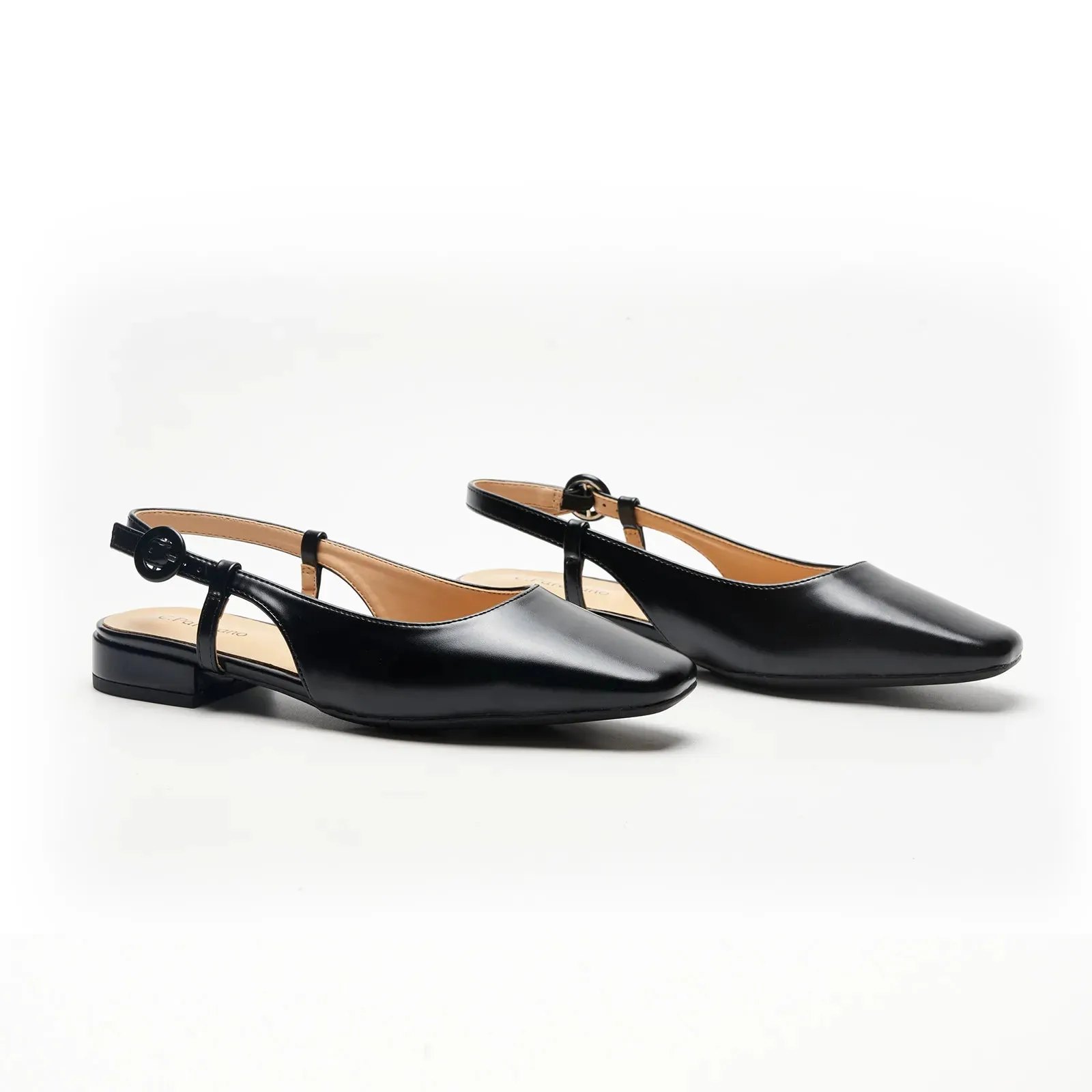 Square Toe Block Heel Slingback Sandals (Alyssa F) Social