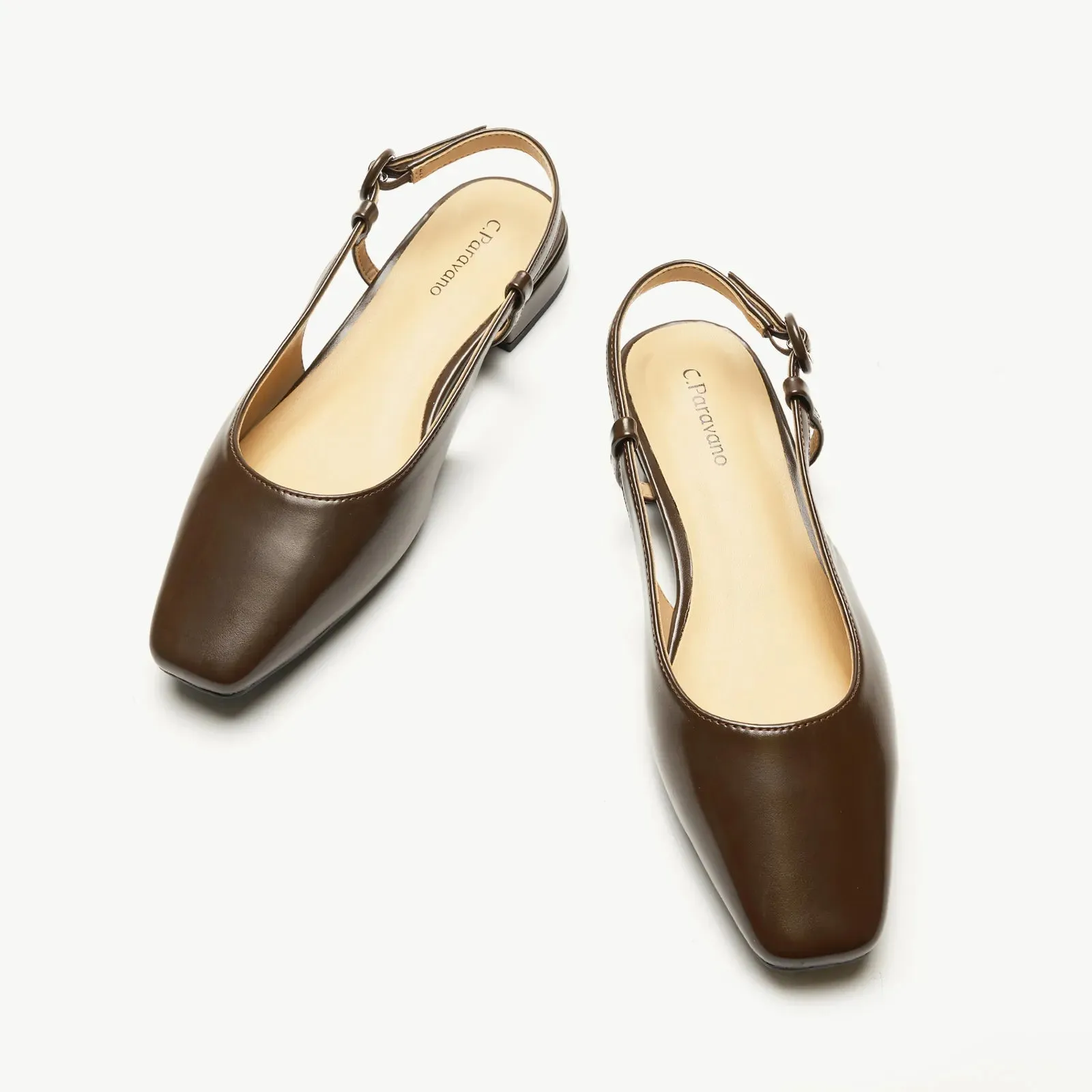 Square Toe Block Heel Slingback Sandals (Alyssa F) Social