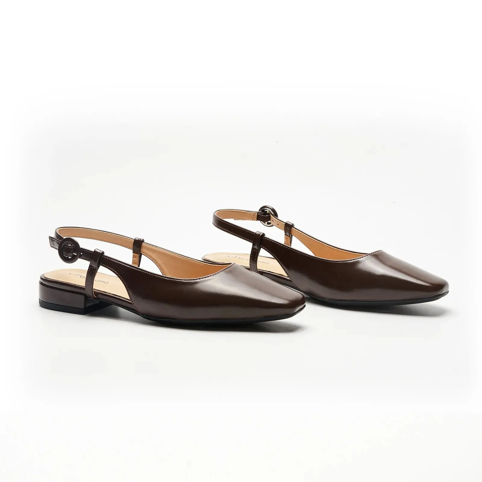 Square Toe Block Heel Slingback Sandals (Alyssa F) Social
