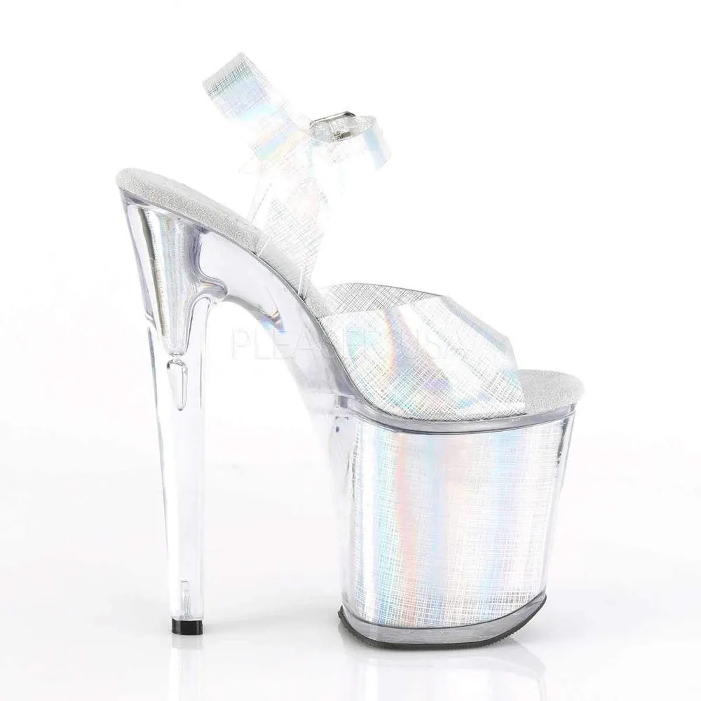 SS-XTREME-808N-CRHM Platform Sandal | Silver Faux Leather