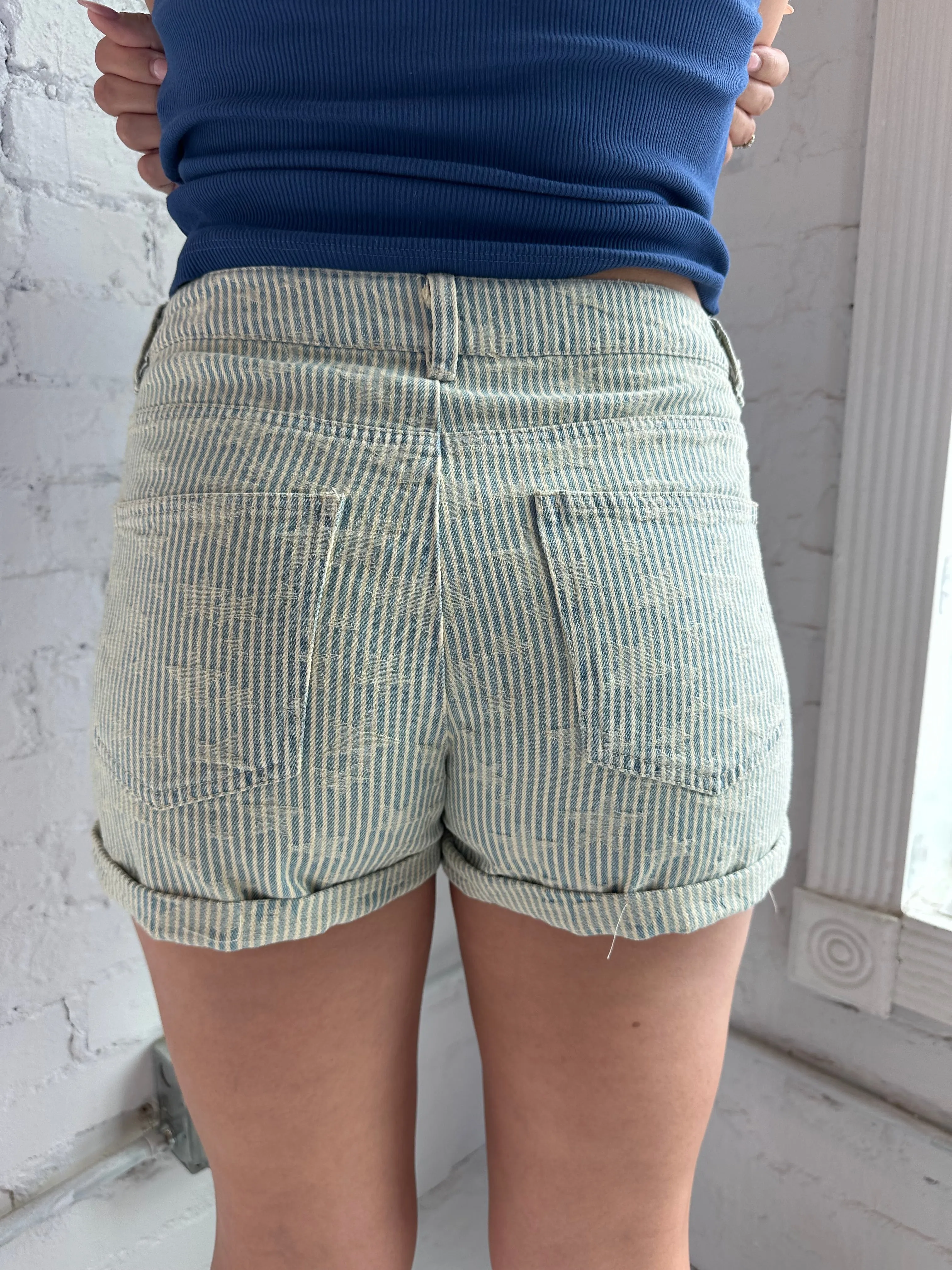 Striped Star Denim Short