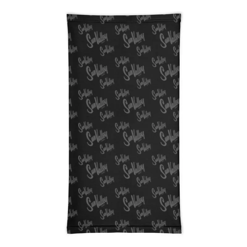 Sun Valley Logo Grey on Black Neck Gaiter