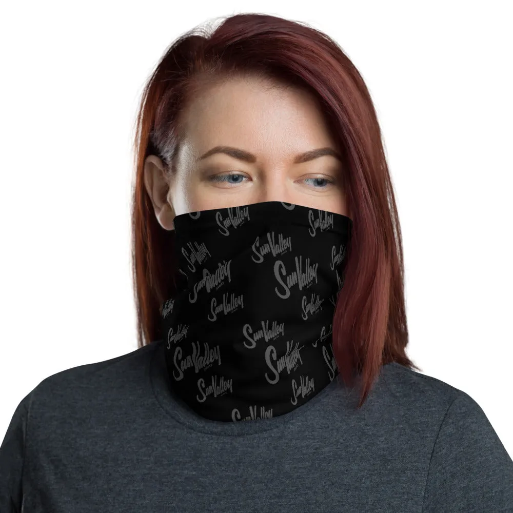 Sun Valley Logo Grey on Black Neck Gaiter