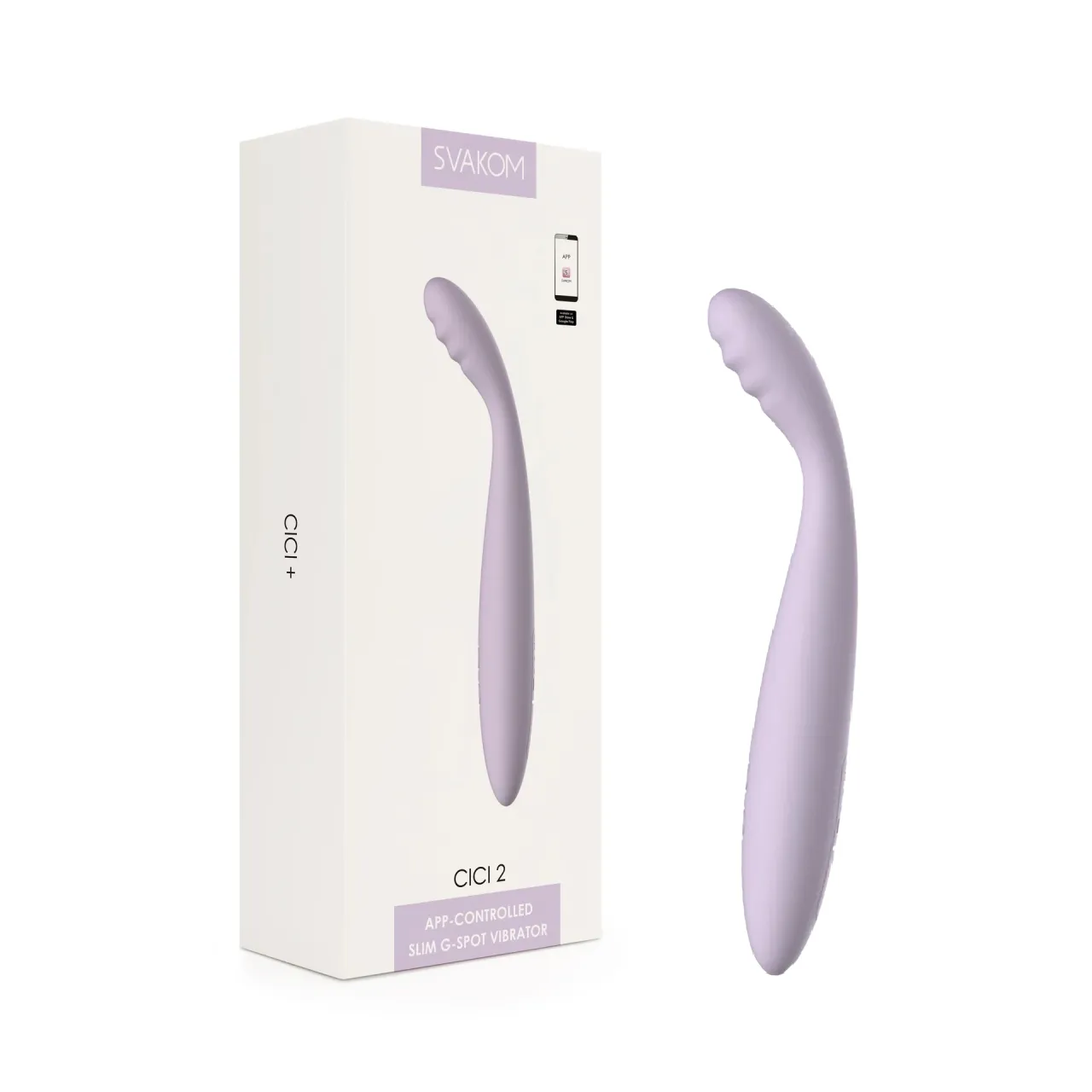 SVAKOM Cici 2 APP Controlled Slim G-Spot Vibrator - Pastel Lilac