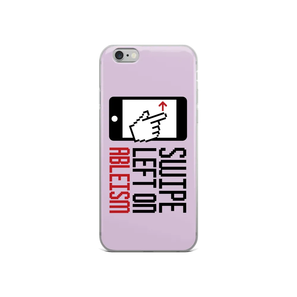 Swipe Left on Ableism (Pink iPhone Case)