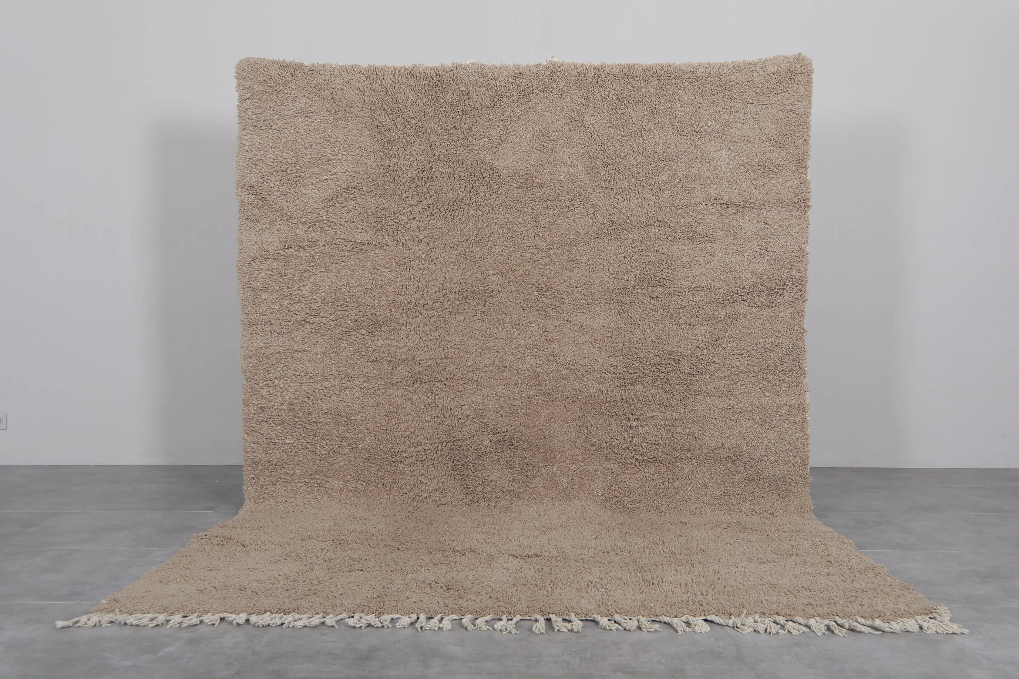 Taupe Beni Ourain Rug - 7.4 x 10 Feet | Moroccan Handmade