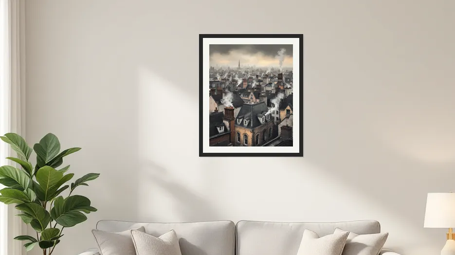 Urban Awakening: Rooftops in Harmony Wall Art Poster