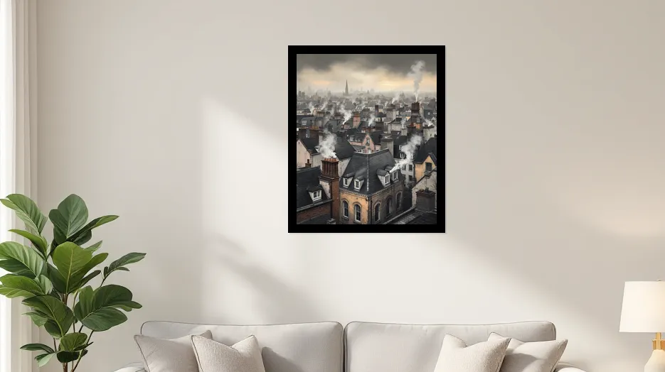 Urban Awakening: Rooftops in Harmony Wall Art Poster