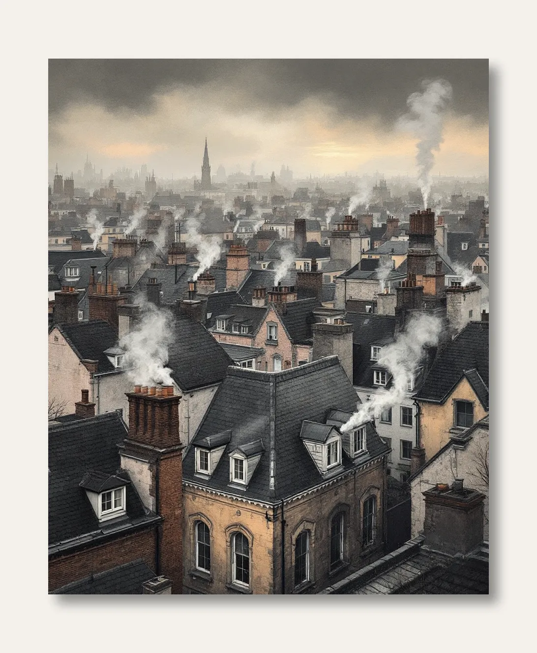 Urban Awakening: Rooftops in Harmony Wall Art Poster