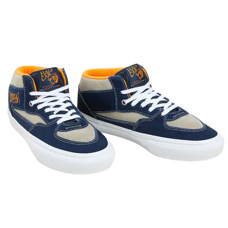 Vans Skate Half Cab Suede Skate Shoe | Navy, Smoke & Orange