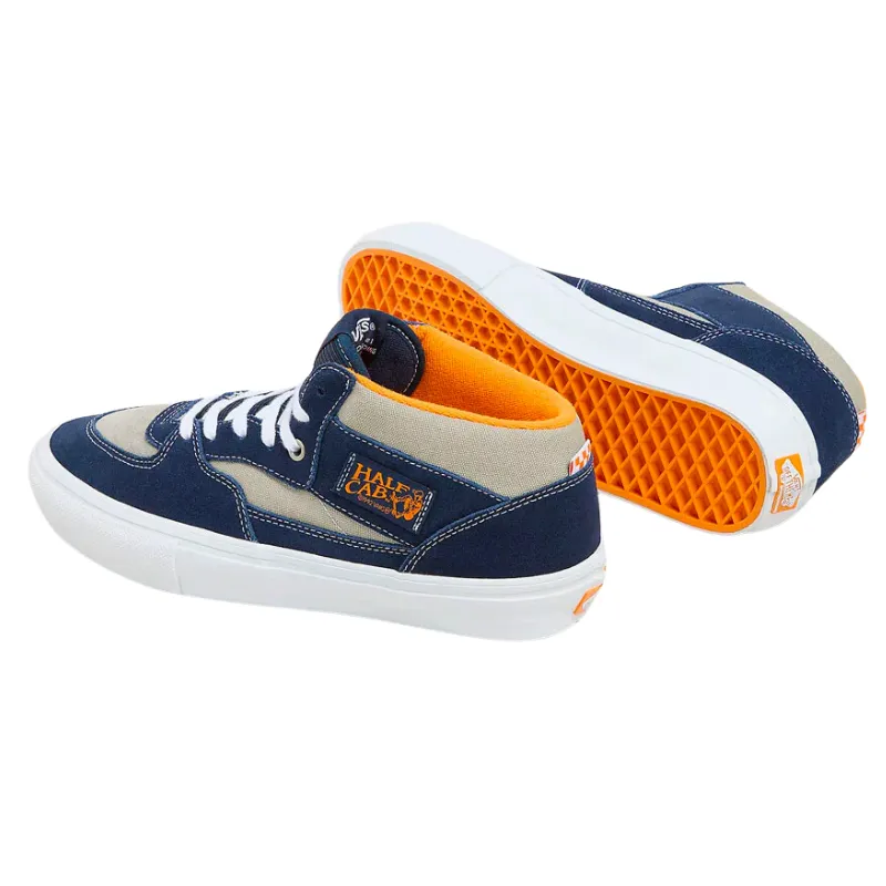 Vans Skate Half Cab Suede Skate Shoe | Navy, Smoke & Orange