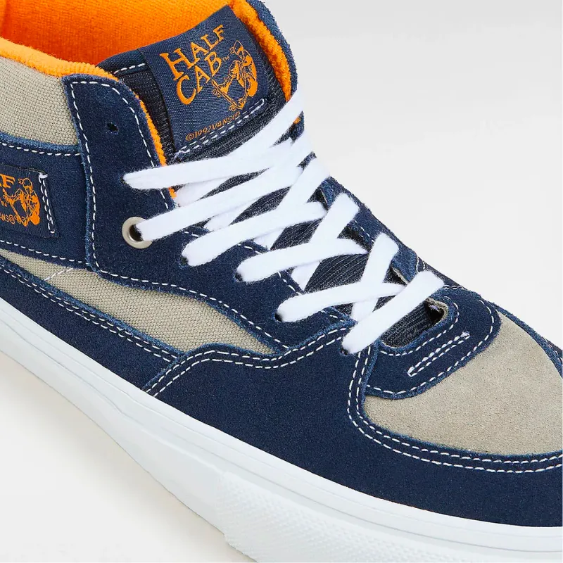 Vans Skate Half Cab Suede Skate Shoe | Navy, Smoke & Orange