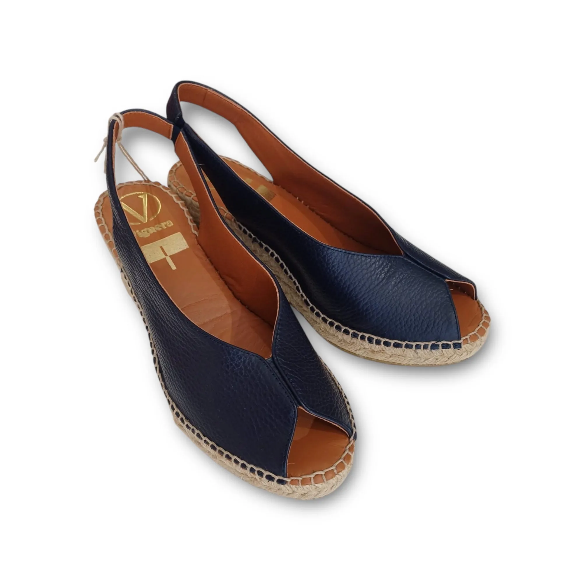Viguera Medium High Peep Toe Espadrille Wedge Sandals