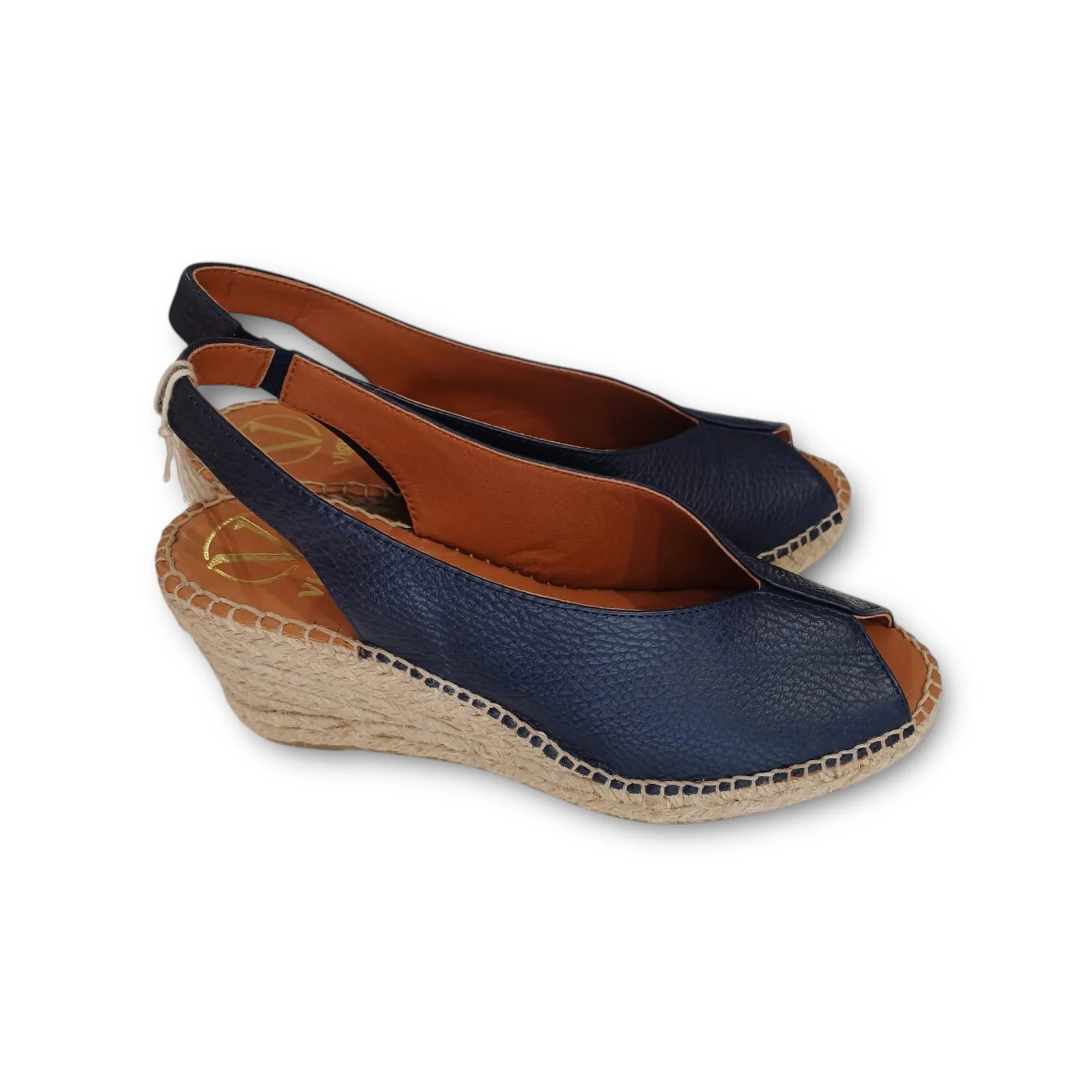 Viguera Medium High Peep Toe Espadrille Wedge Sandals