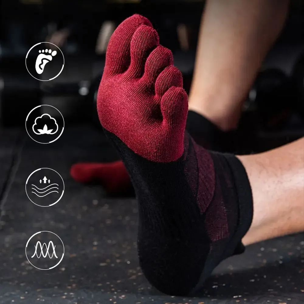 Winter Cotton Five Toe Socks for Men - Breathable and Anti-Slip Soccer Tube Socks