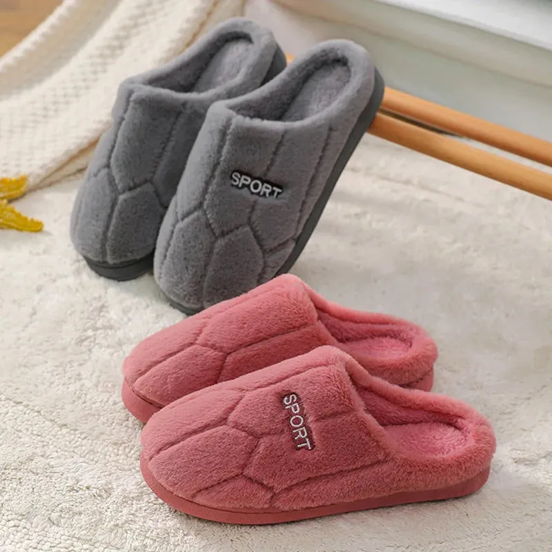 Winter Plush Soft Sole Home Slippers Women Comfortable Mute Non Slip Indoor Slides Woman Flat Heels warm Bedroom Slippers 2024