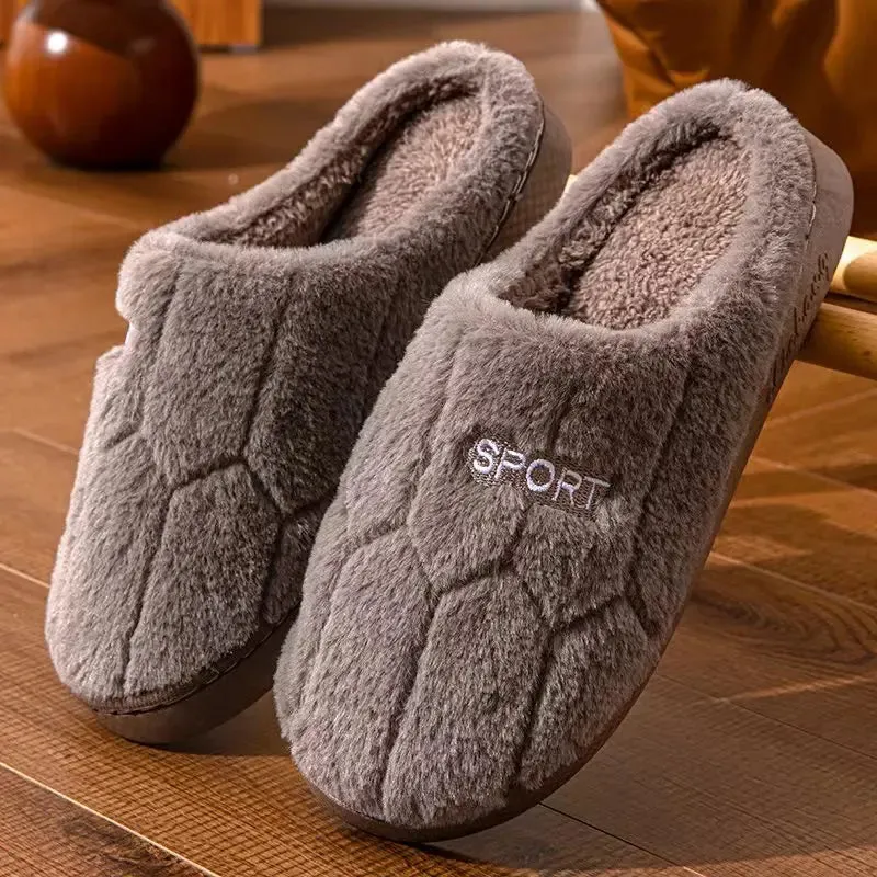 Winter Plush Soft Sole Home Slippers Women Comfortable Mute Non Slip Indoor Slides Woman Flat Heels warm Bedroom Slippers 2024