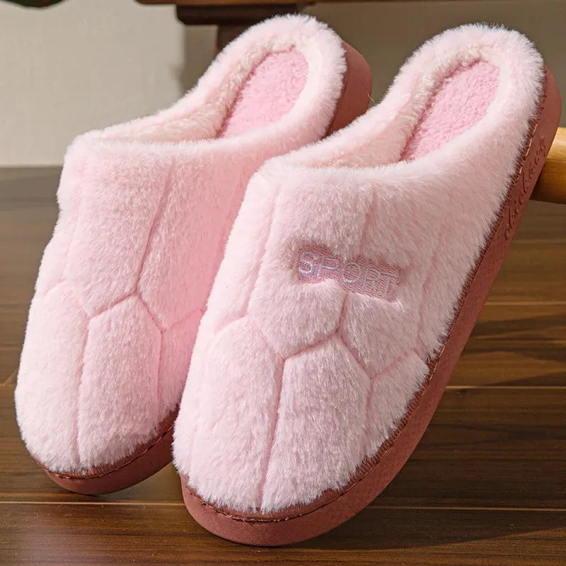 Winter Plush Soft Sole Home Slippers Women Comfortable Mute Non Slip Indoor Slides Woman Flat Heels warm Bedroom Slippers 2024