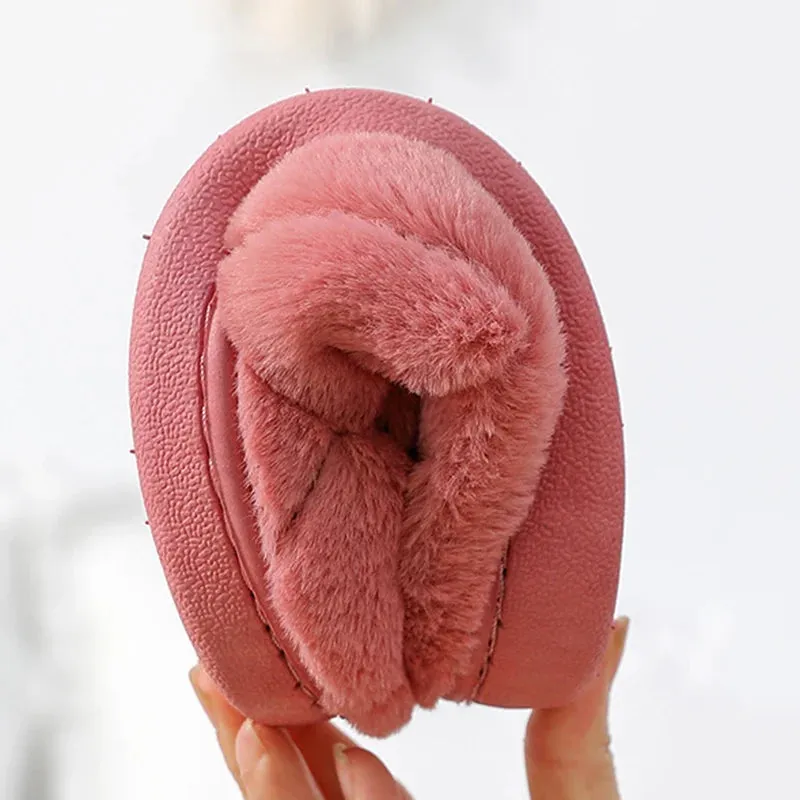 Winter Plush Soft Sole Home Slippers Women Comfortable Mute Non Slip Indoor Slides Woman Flat Heels warm Bedroom Slippers 2024