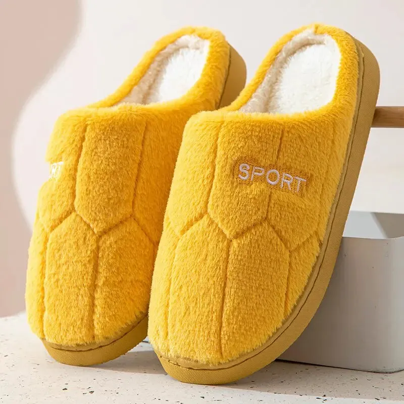 Winter Plush Soft Sole Home Slippers Women Comfortable Mute Non Slip Indoor Slides Woman Flat Heels warm Bedroom Slippers 2024