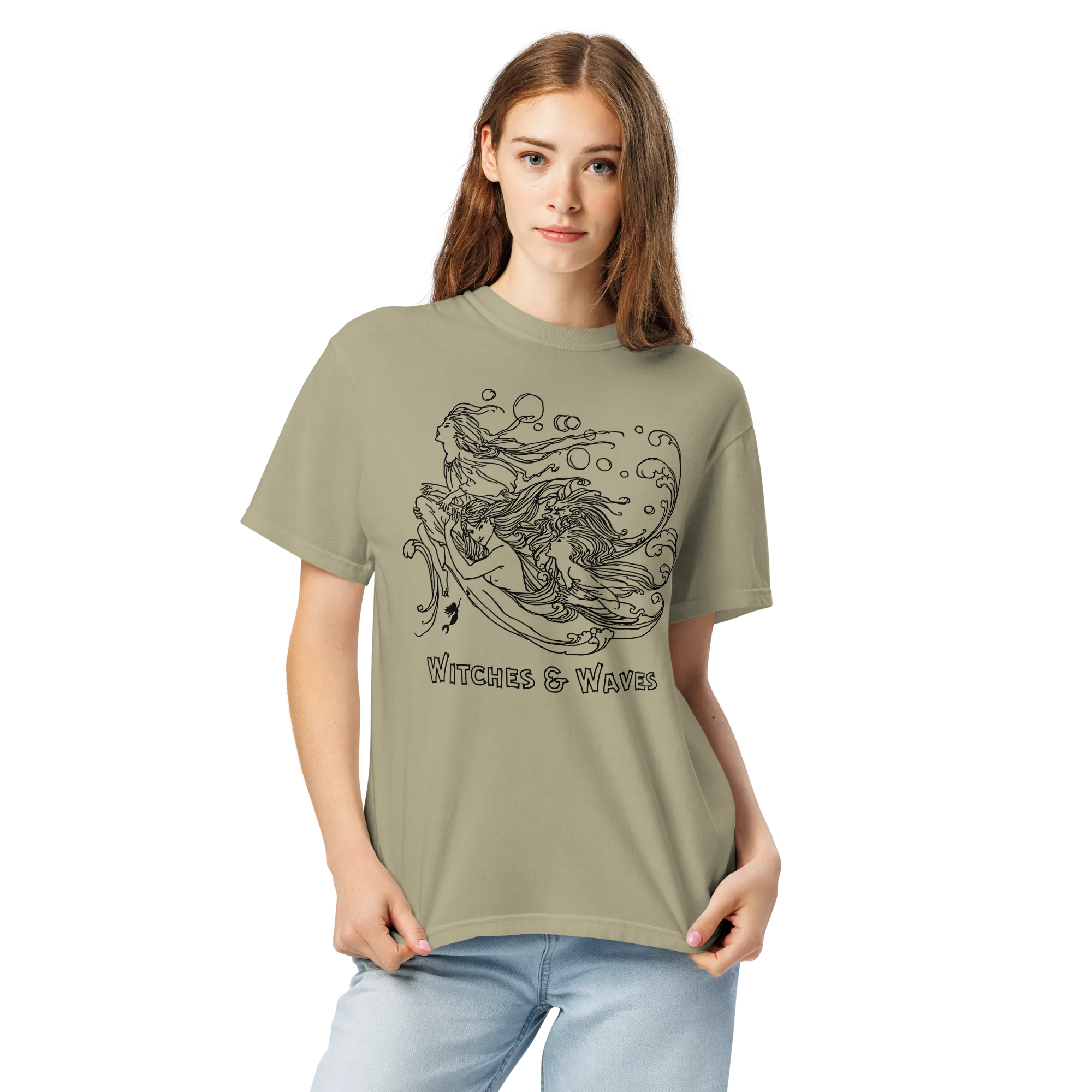Witches & waves - Women's dyed heavyweight t-shirt