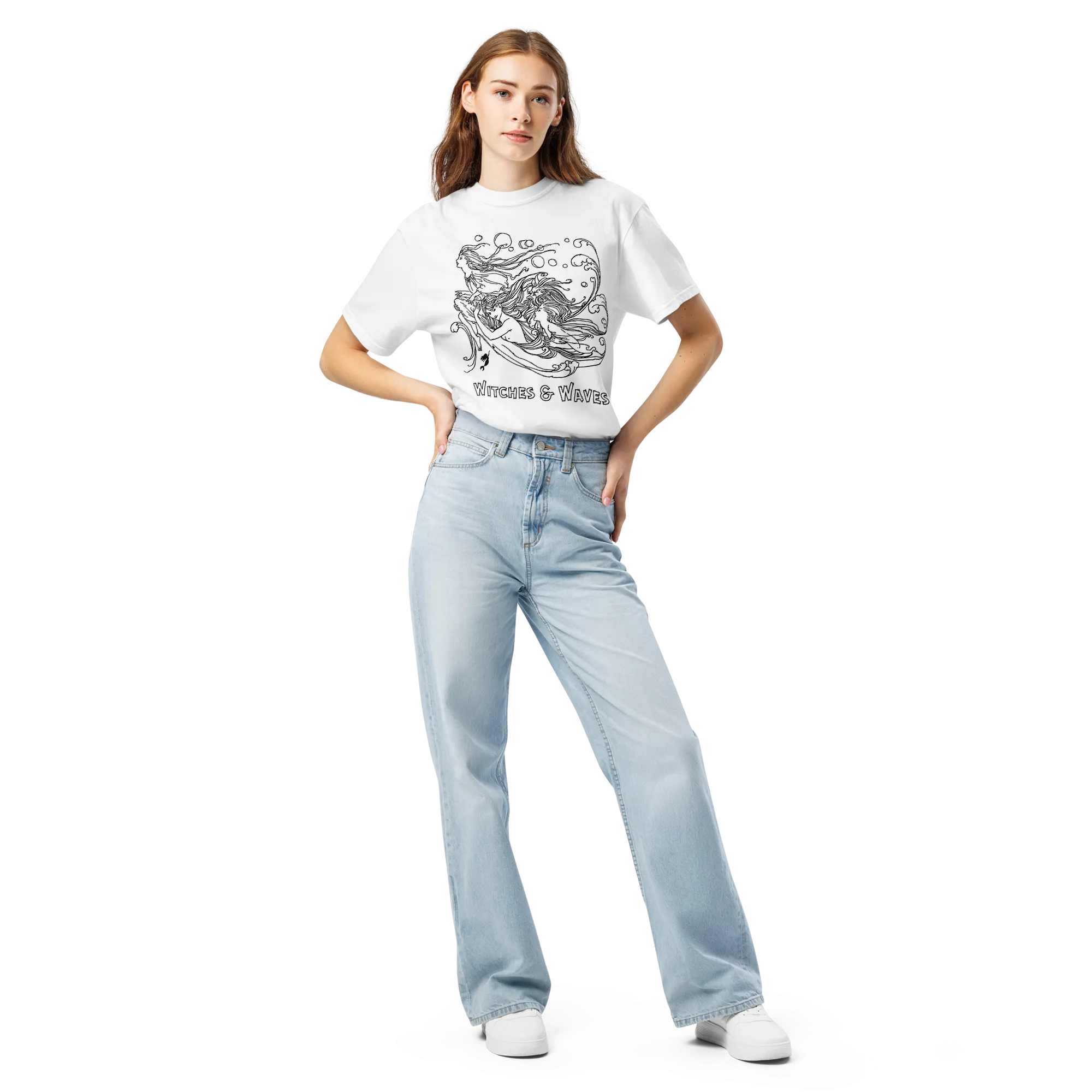 Witches & waves - Women's dyed heavyweight t-shirt