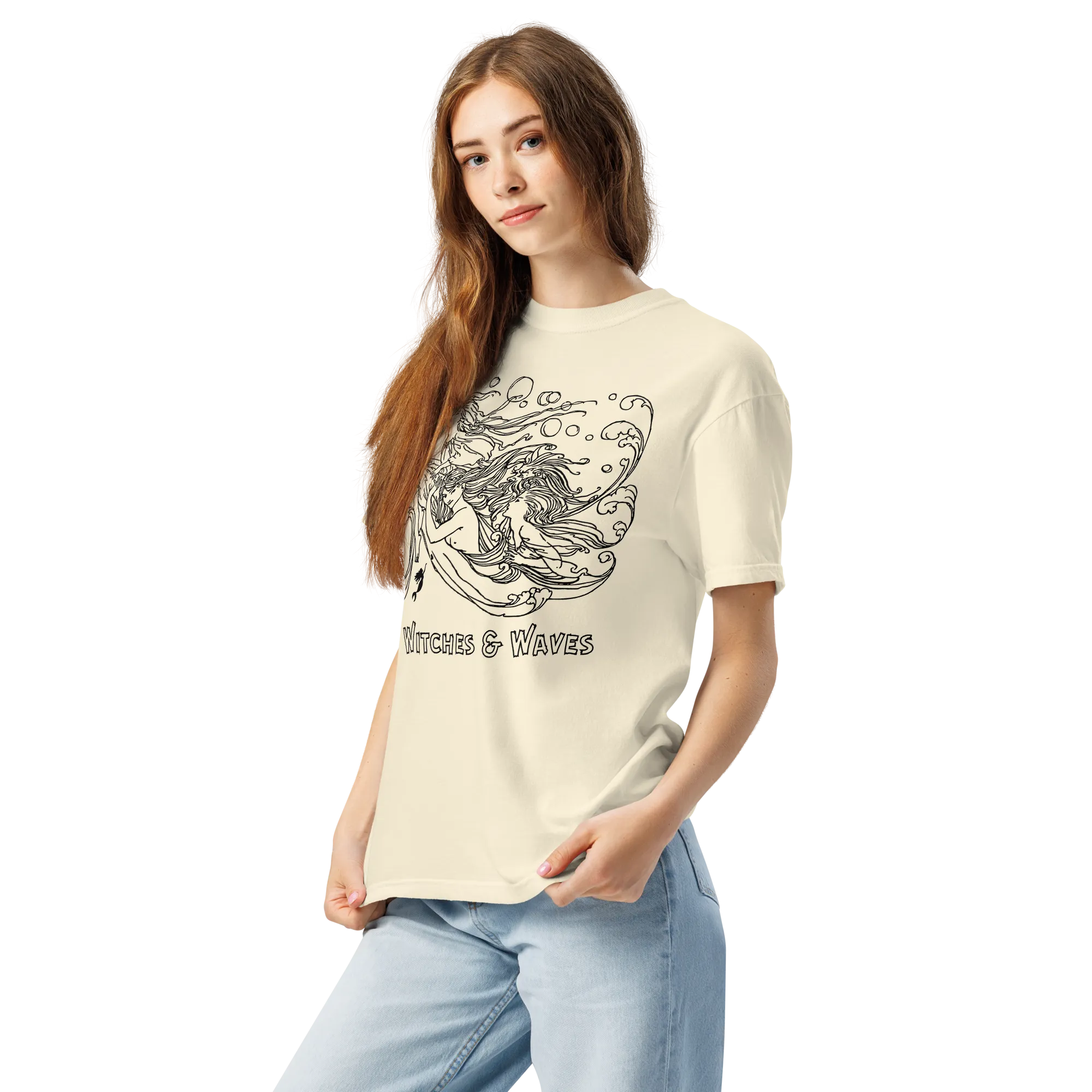 Witches & waves - Women's dyed heavyweight t-shirt