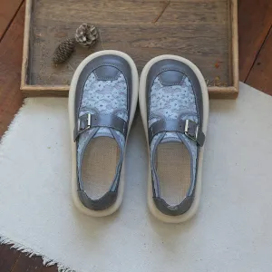 Women Retro Flat Breathable Soft Sole Mesh Slip-Ons