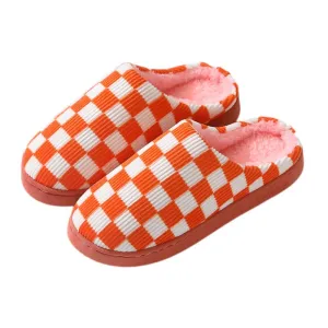 Women's Checkerboard Pattern Warm Slippers
