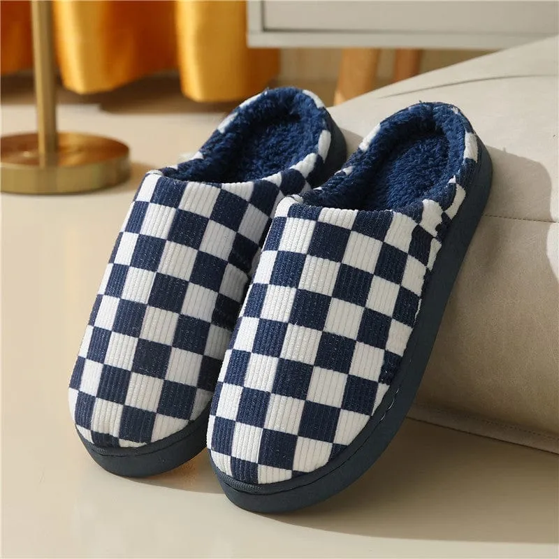 Women's Checkerboard Pattern Warm Slippers