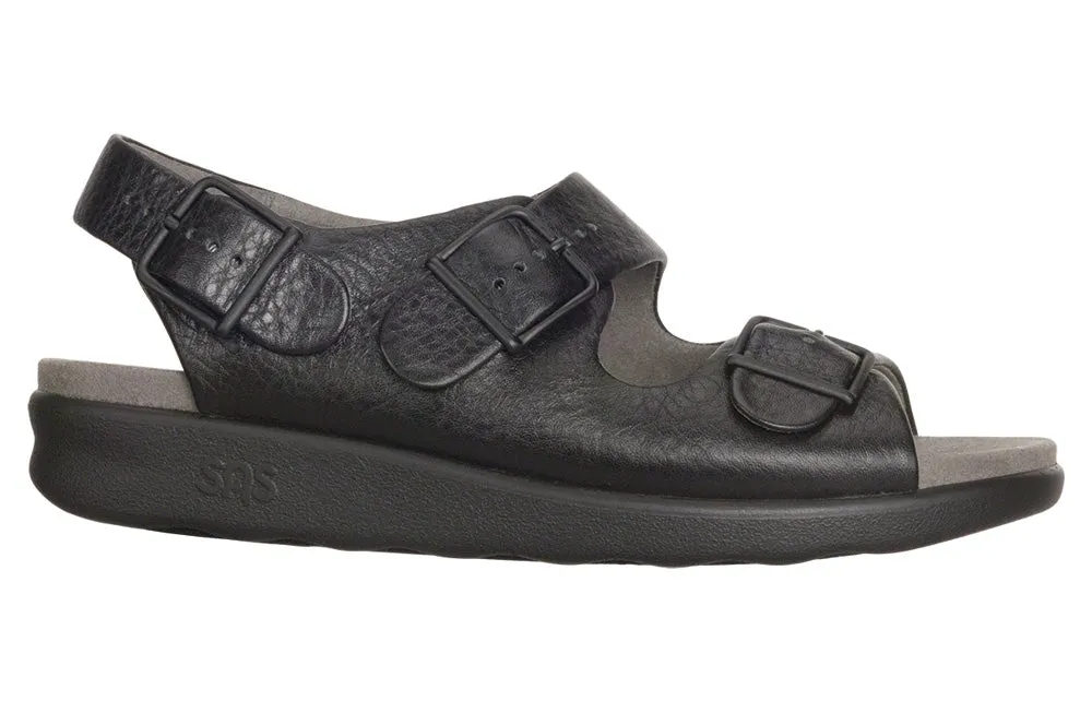 Women's Relaxed Heel Strap Sandal in Black