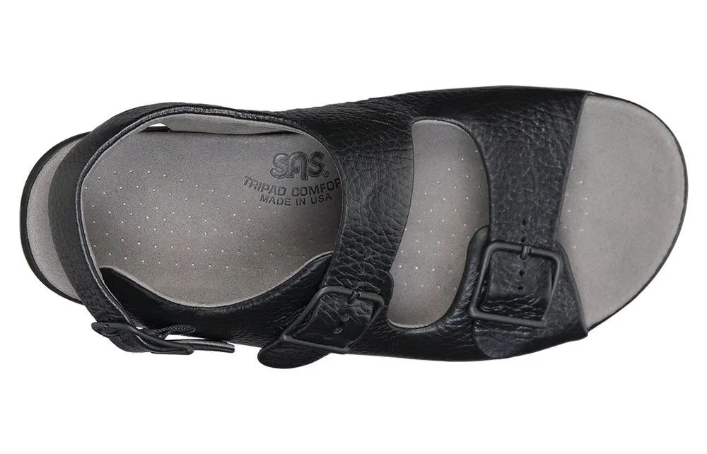 Women's Relaxed Heel Strap Sandal in Black