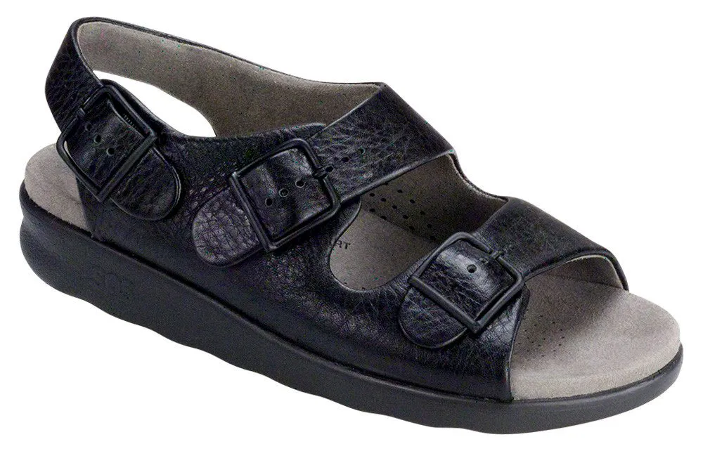 Women's Relaxed Heel Strap Sandal in Black