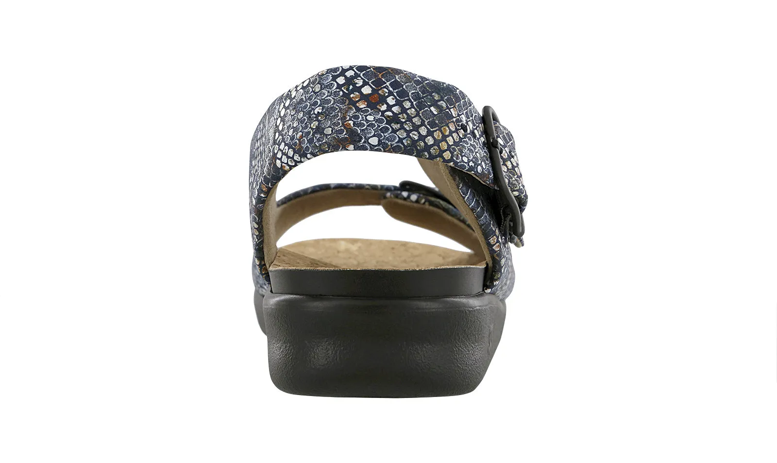 Women's Relaxed Heel Strap Sandal in Multisnake Navy