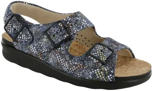 Women's Relaxed Heel Strap Sandal in Multisnake Navy