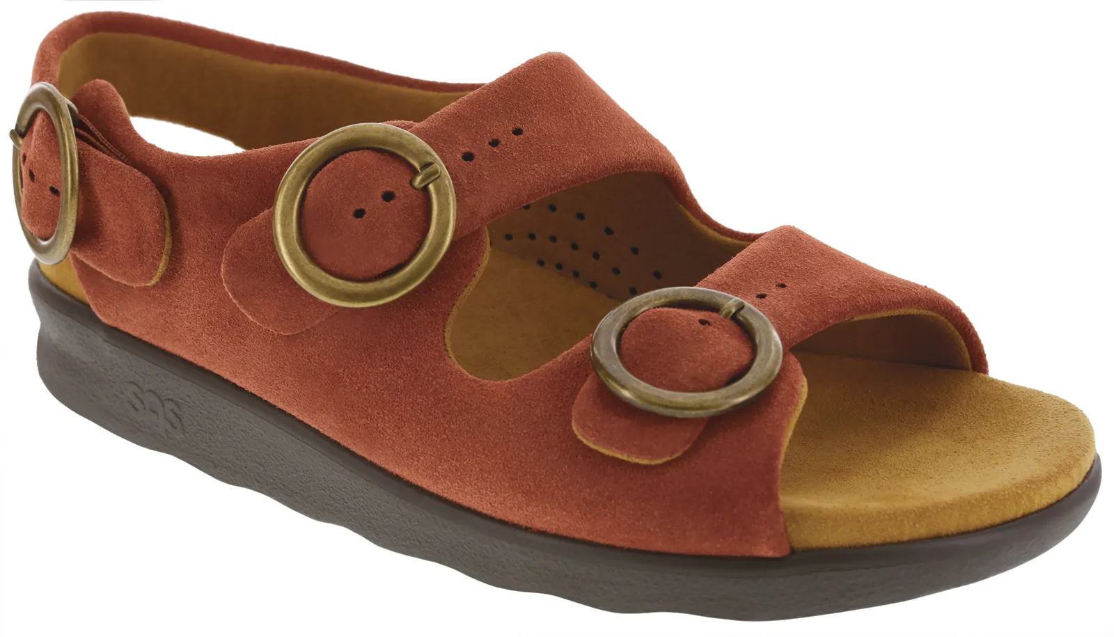 Women's Relaxed Heel Strap Sandal in Rust