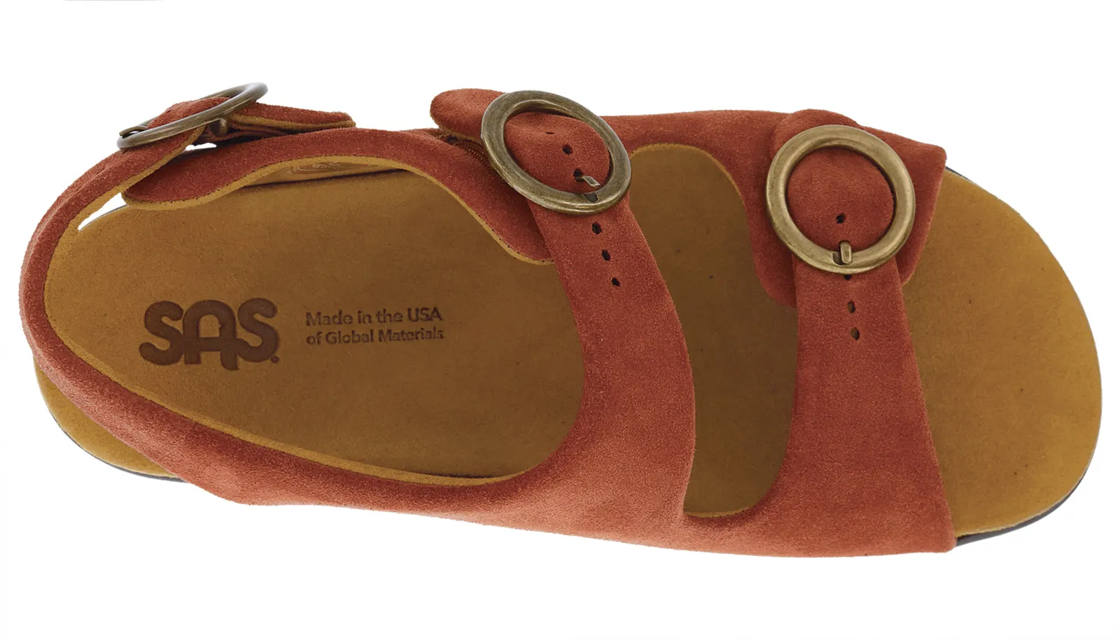Women's Relaxed Heel Strap Sandal in Rust