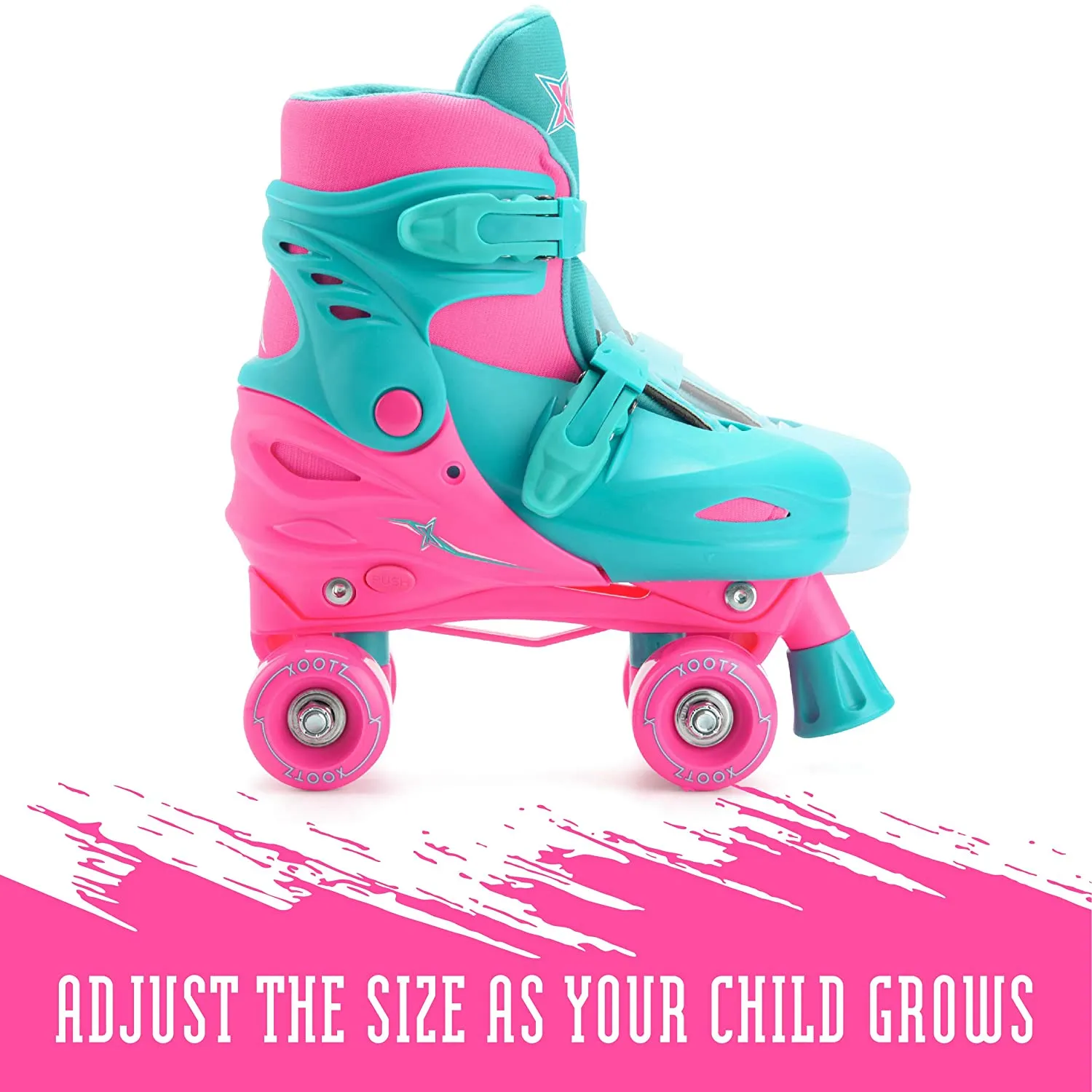 Xootz Kids Quad Skates, Pink/Blue S (9-12)