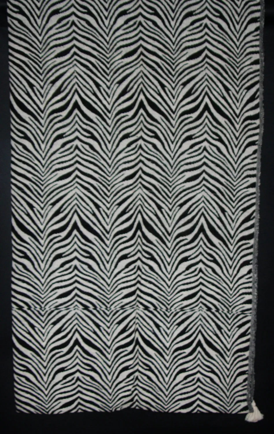Zebra Design Blanket/Throw Black and White Hand Woven Cotton 70" X 98"