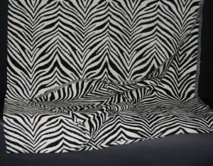 Zebra Design Blanket/Throw Black and White Hand Woven Cotton 70" X 98"