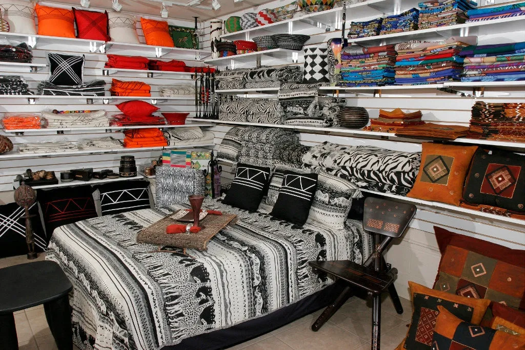 Zebra Design Blanket/Throw Black and White Hand Woven Cotton 70" X 98"